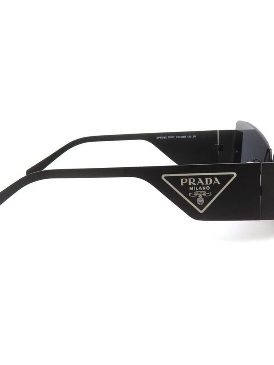 Auth PRADA Sunglasses Black Metal/Plastic main image 6